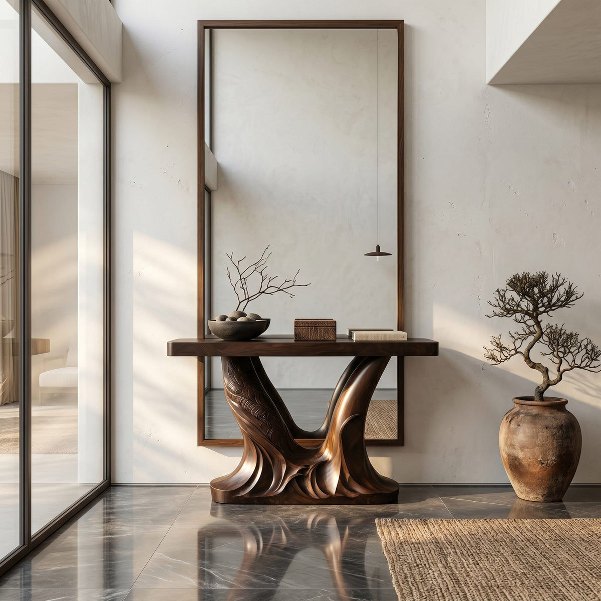 Sculptural Double Console Table