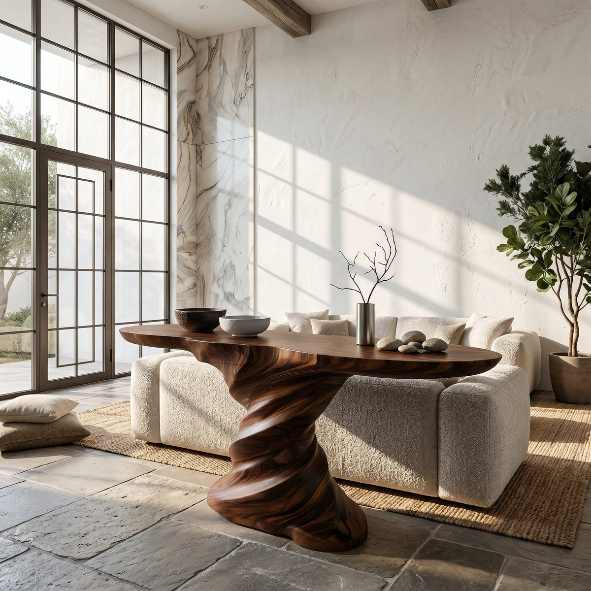 Sculptural Helix Console Table