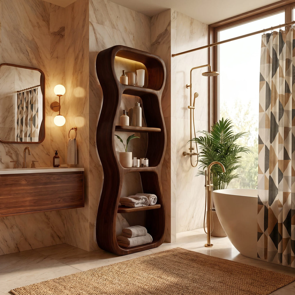 Sculptural Contemporary Bath Shelf