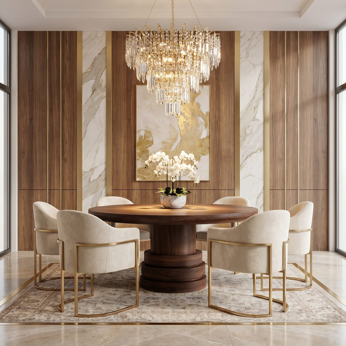 Solid Pedestal Dining Table