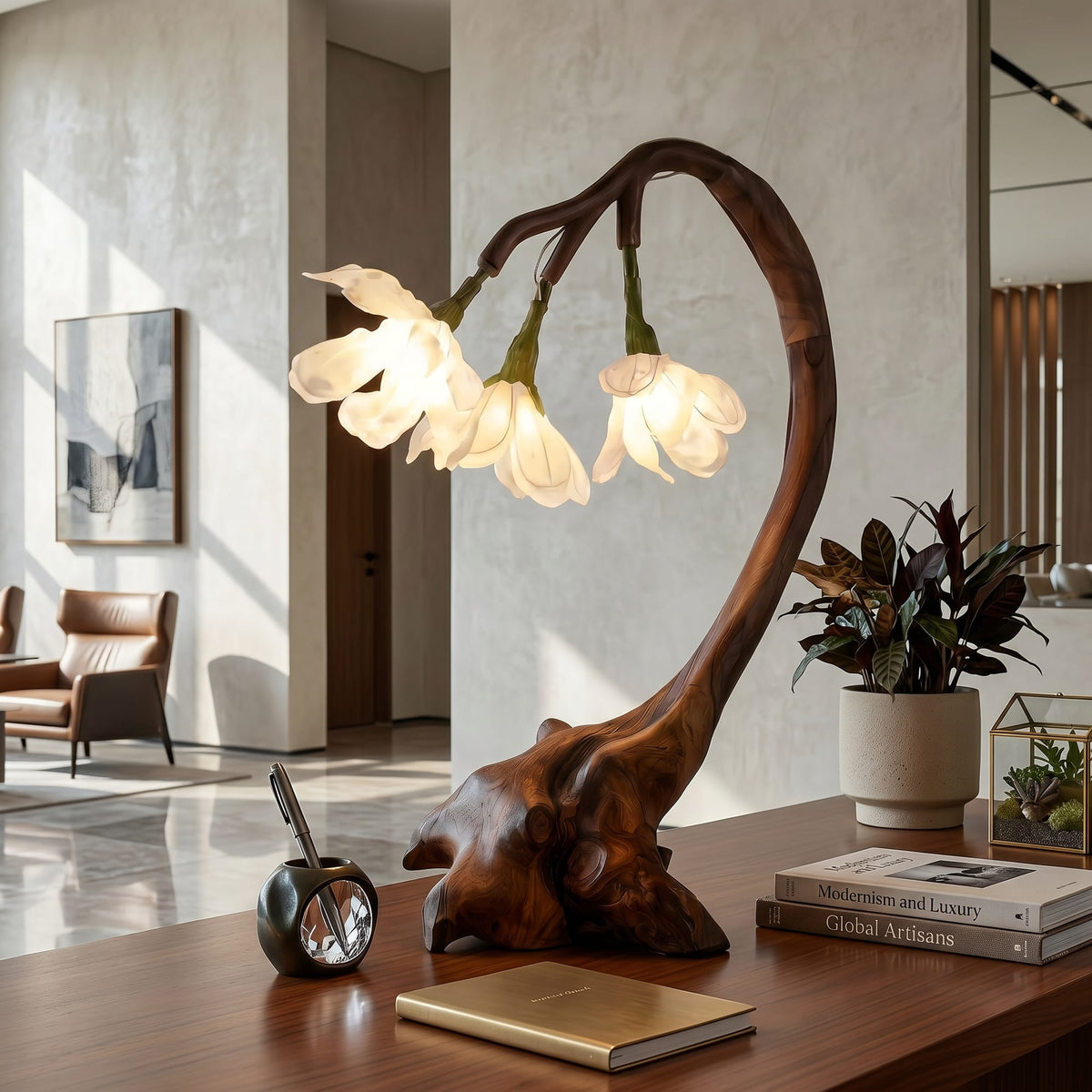 Organic Flower Sculptural Lamp
