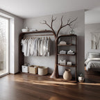 Rustic Clothing Stand Tree Shaped Bedroom Mudroom Entryway, solid wood, built to order