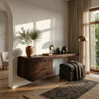 Wall Mounted Desk with Built, solid wood, built to order