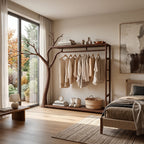 Rustic Clothing Shelf Rack Entryway Bedroom, solid wood, built to order