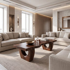 Modern Coffee Table with Open Hollow Legs and Clean Profile, solid wood, built to order