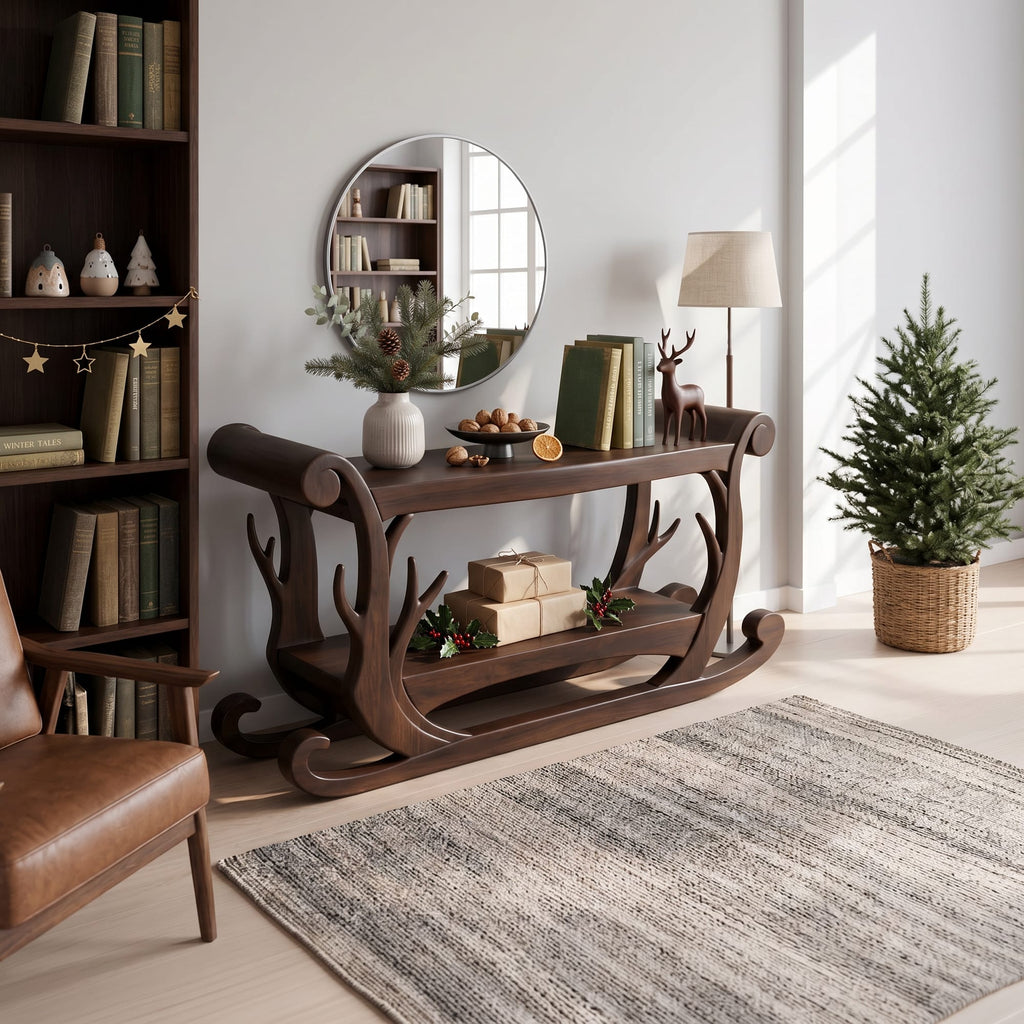 Sleigh Inspired Console Table