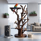 Rustic Bird Activity Stand, solid wood, built to order