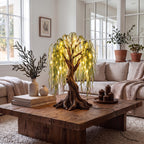 Farmhouse Tree Table Lamp, solid wood, built to order