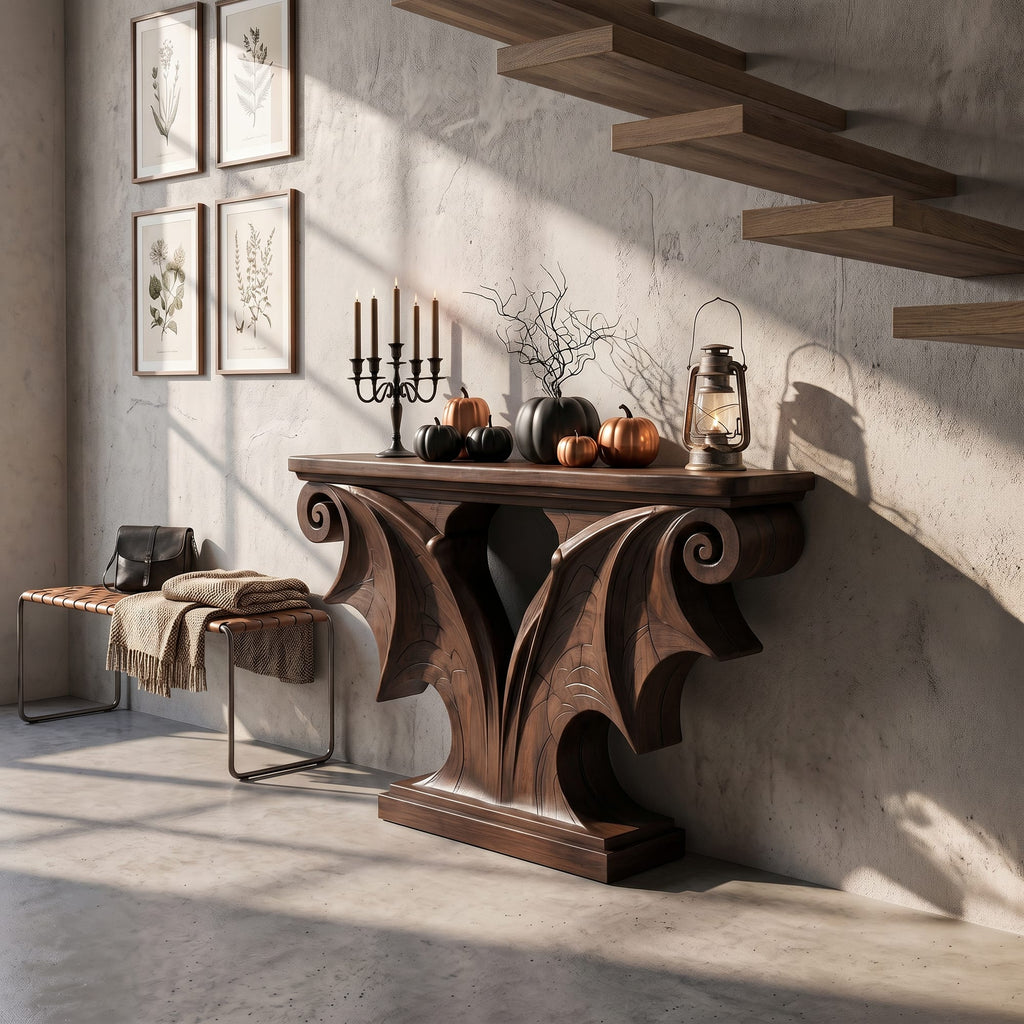 Sculptural Entryway Console Table
