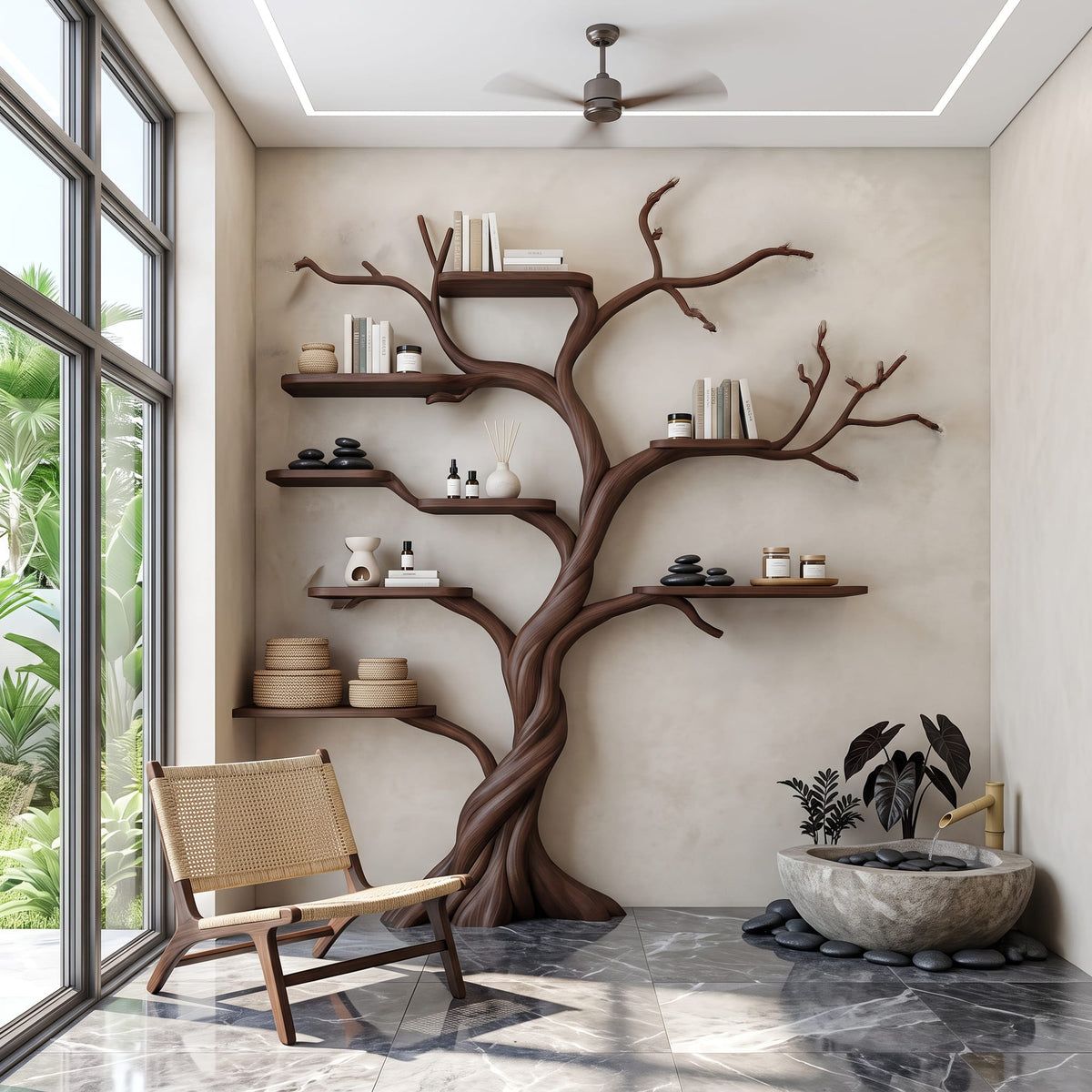 Modern Solid Tree Bookshelf