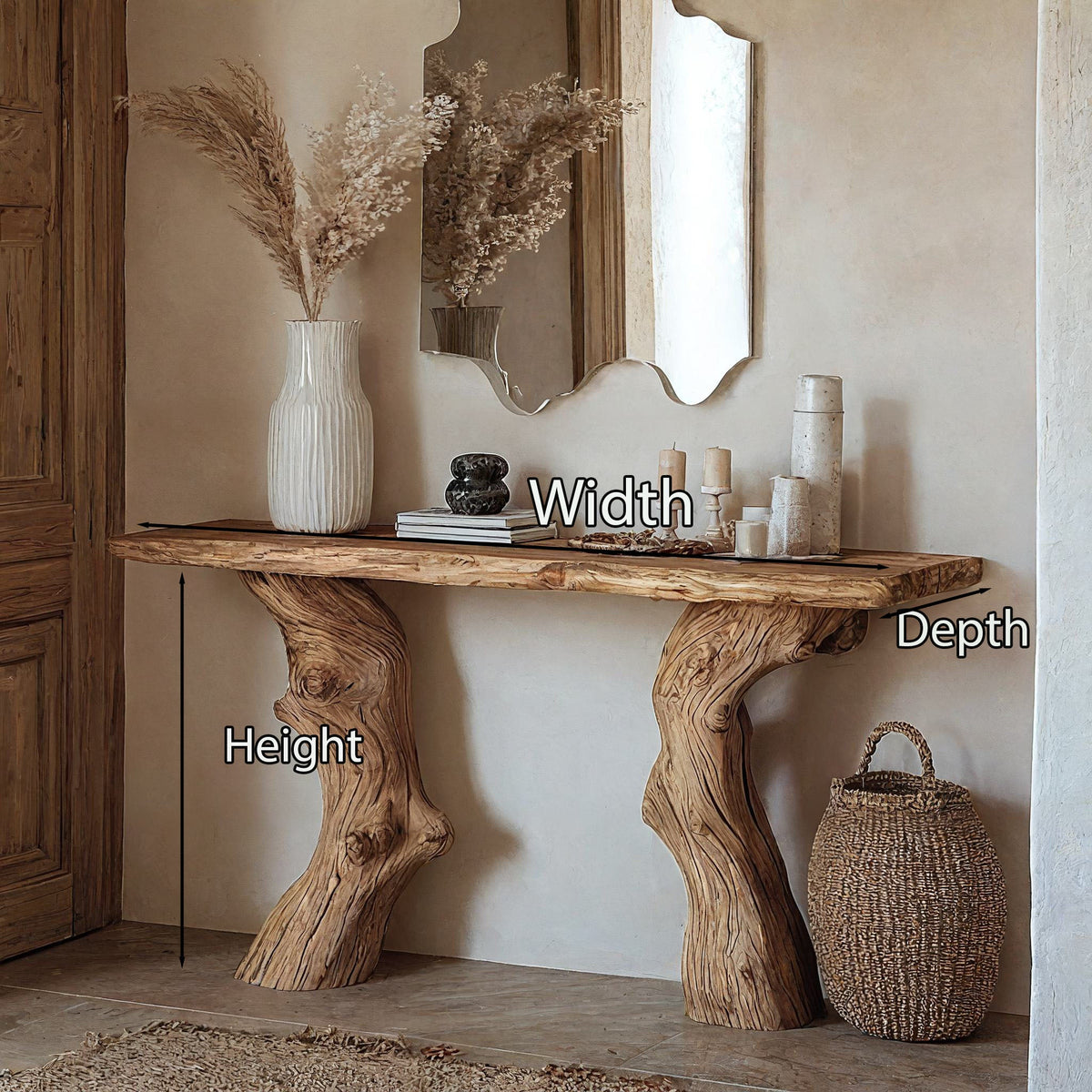 Handcrafted Entry Console Table, solid wood, built to order