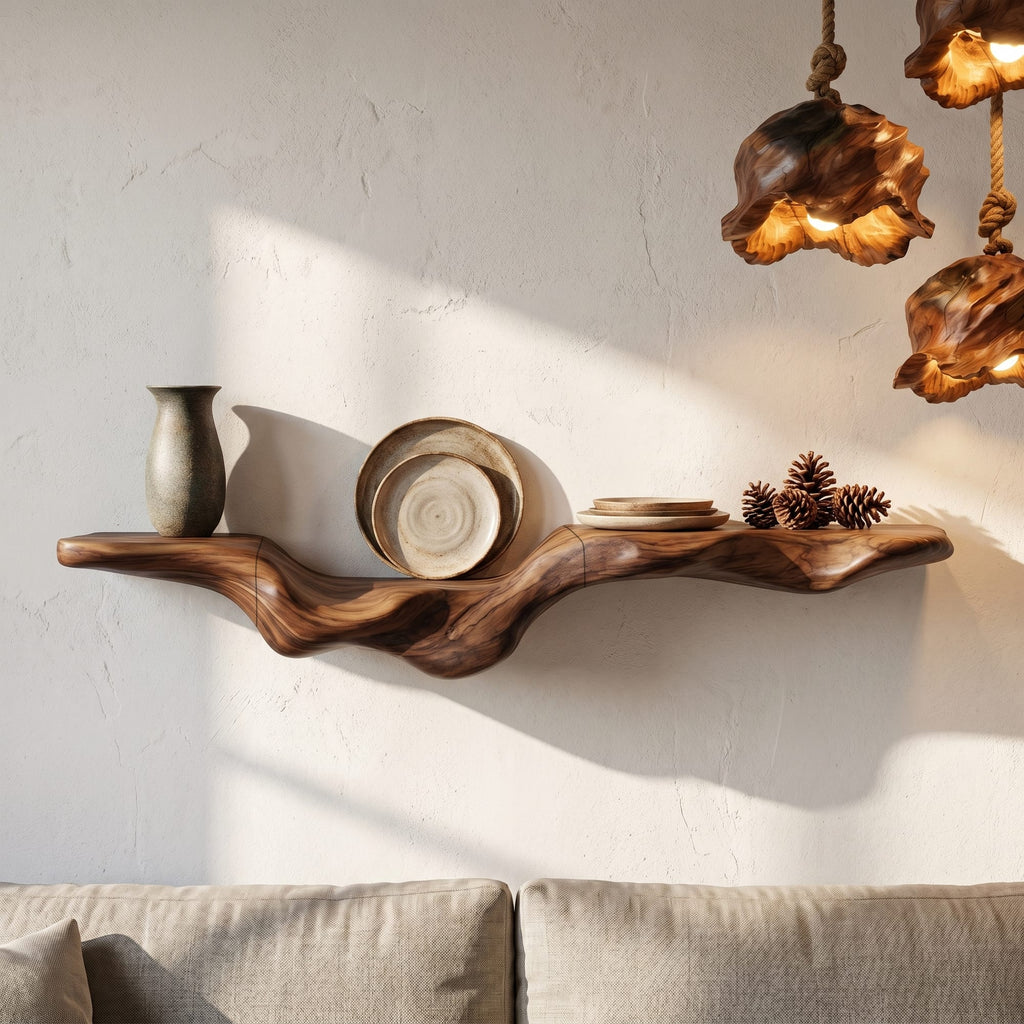 Flowing Form Floating Shelf