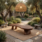 Rustic Bench Tree Slab Design, solid wood, built to order