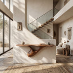 Organic Wall Mounted Console Table with Sculptural Tree Root Design, solid wood, built to order