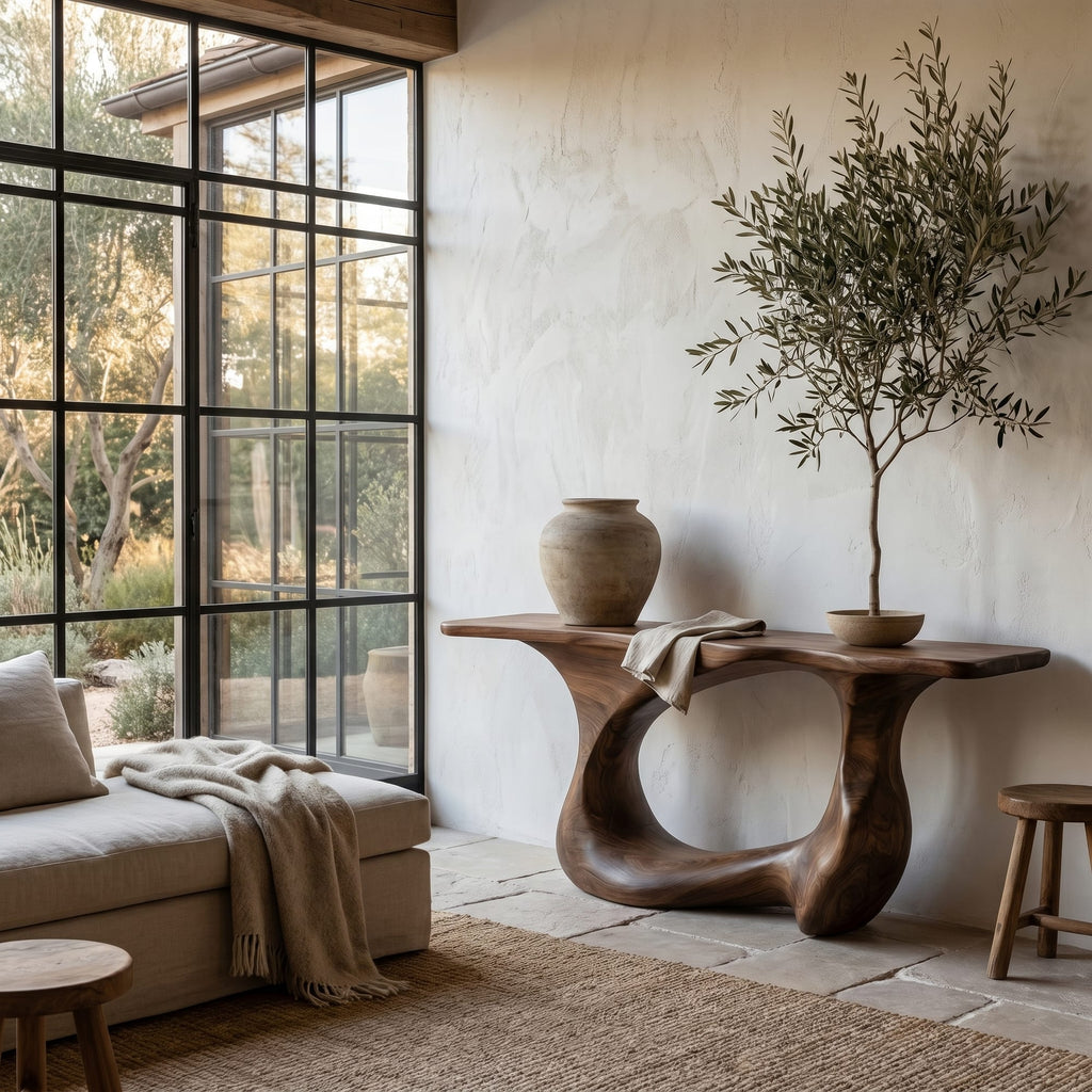 Open Loop Contemporary Console Table