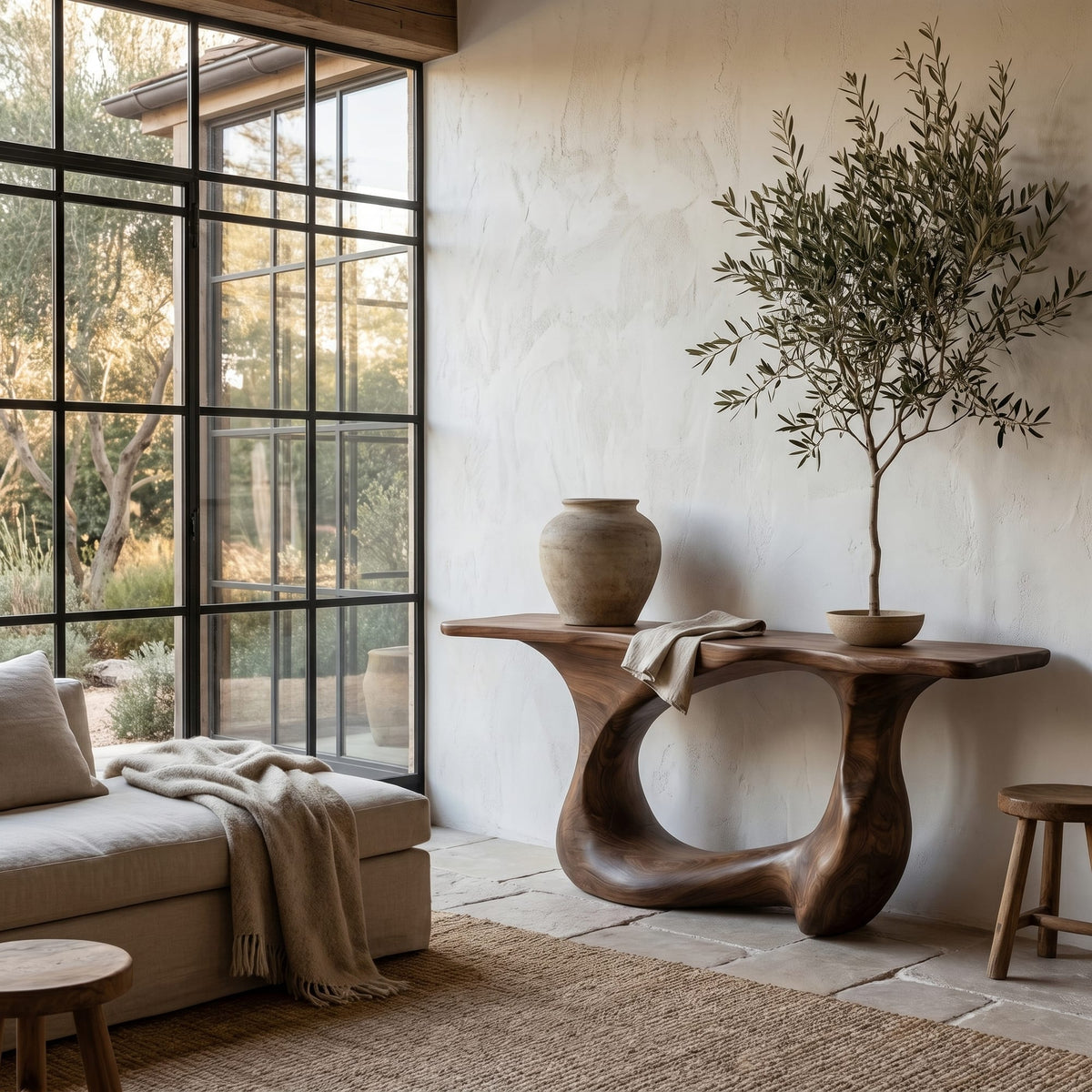 Open Loop Contemporary Console Table