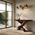 Live Edge Sculptural Sofa Console Table