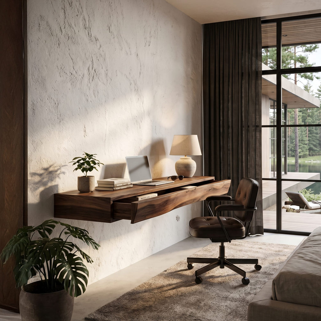 Floating Live Edge Workspace Desk