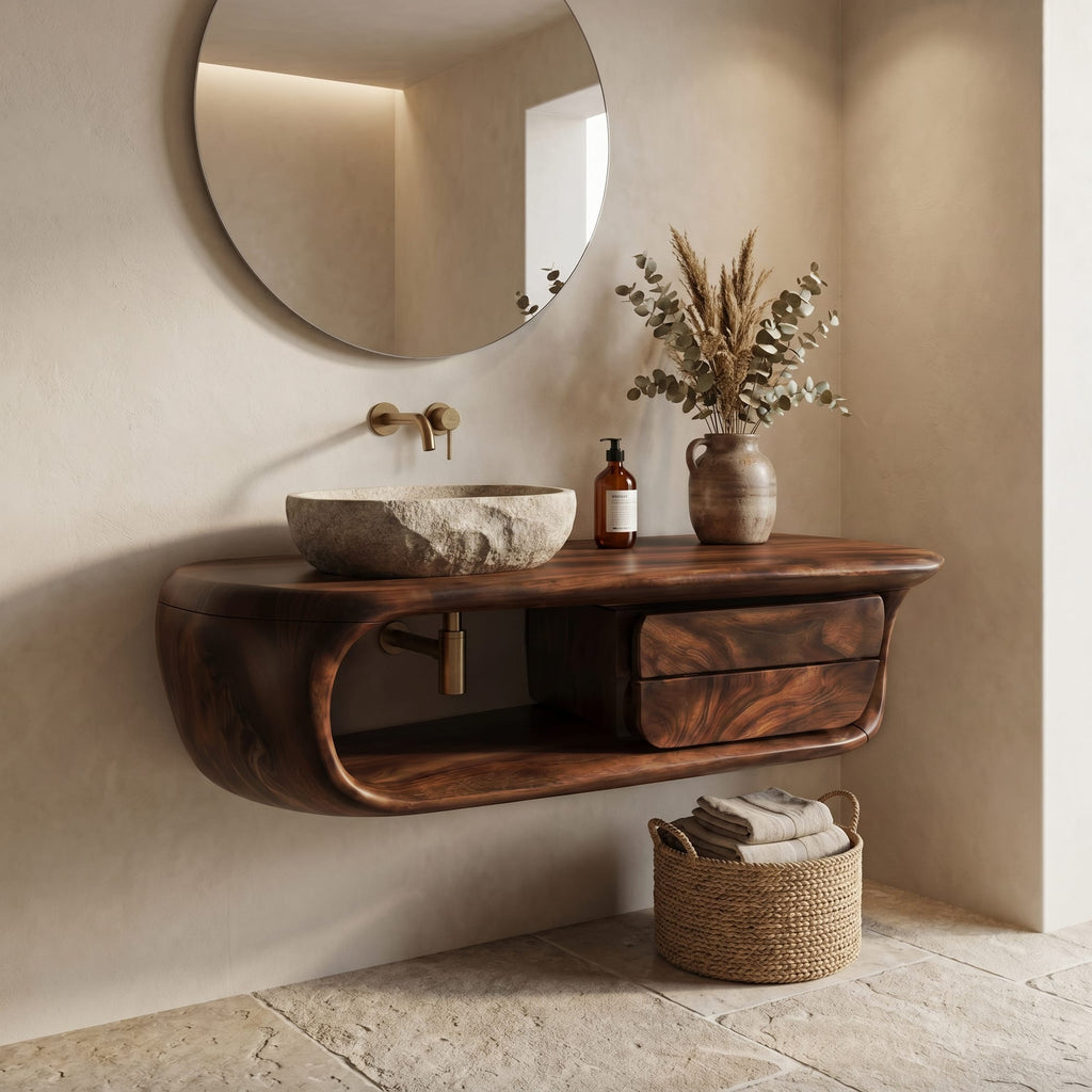 Curved Floating Vanity