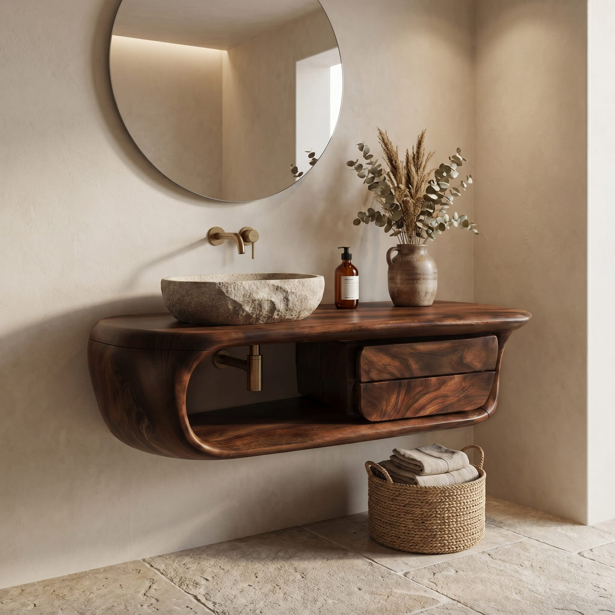 Curved Floating Vanity
