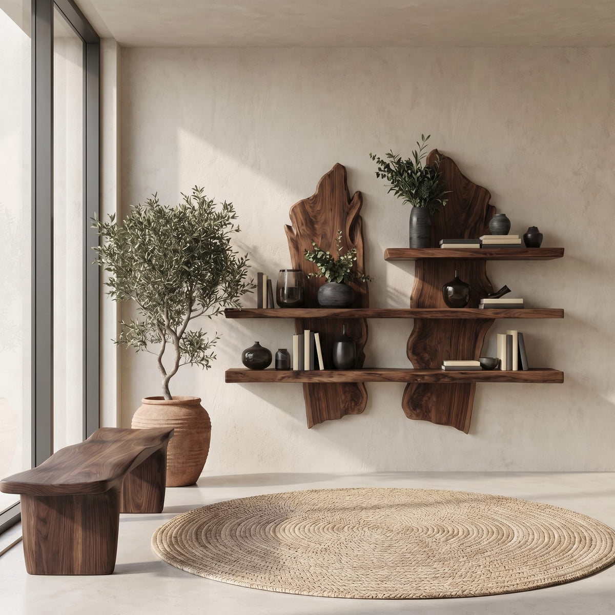 Organic Solid Floating Shelf