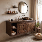Farmhouse Storage Bathroom Vanity Country Retreat, solid wood, built to order