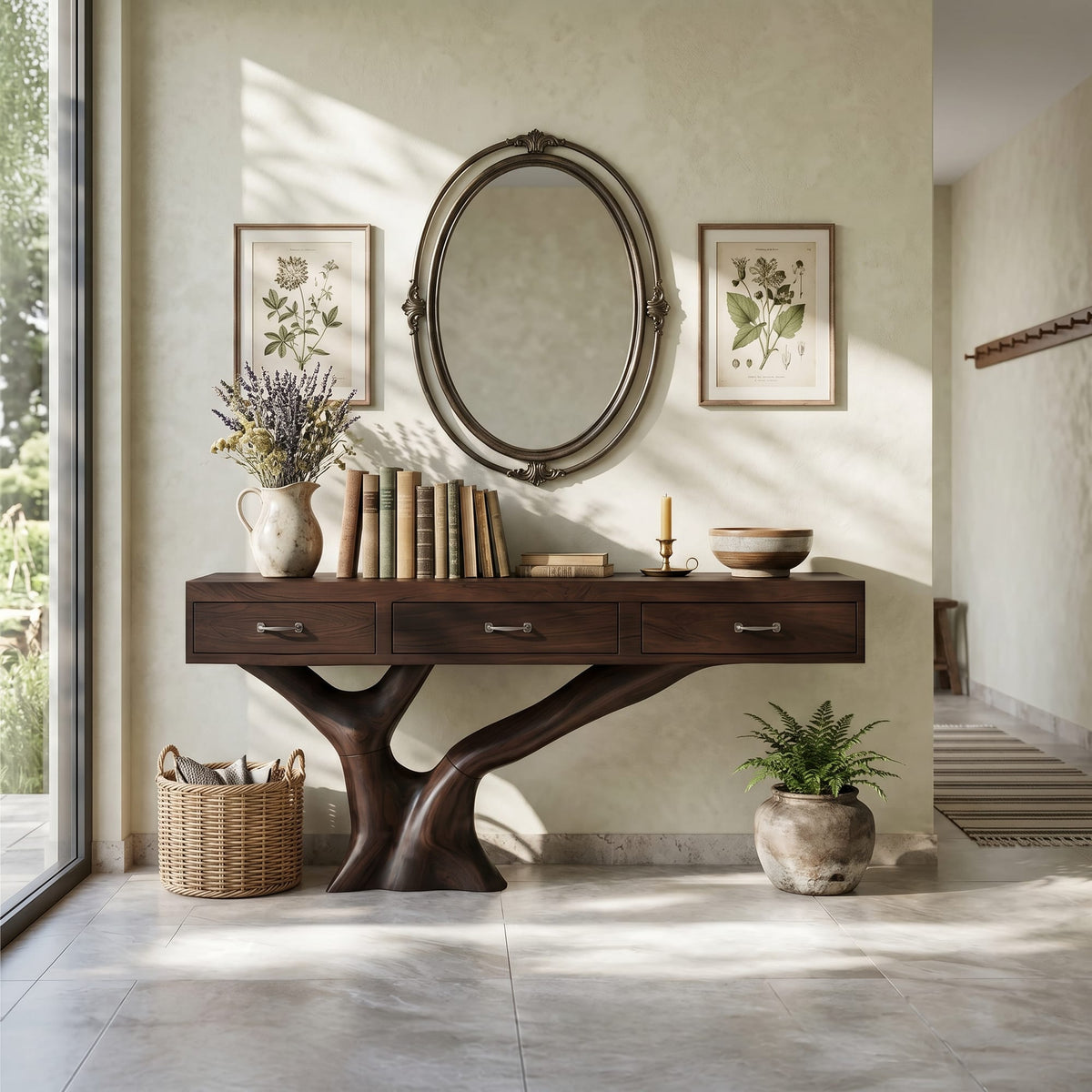 Live Edge Modern Foyer Console Table