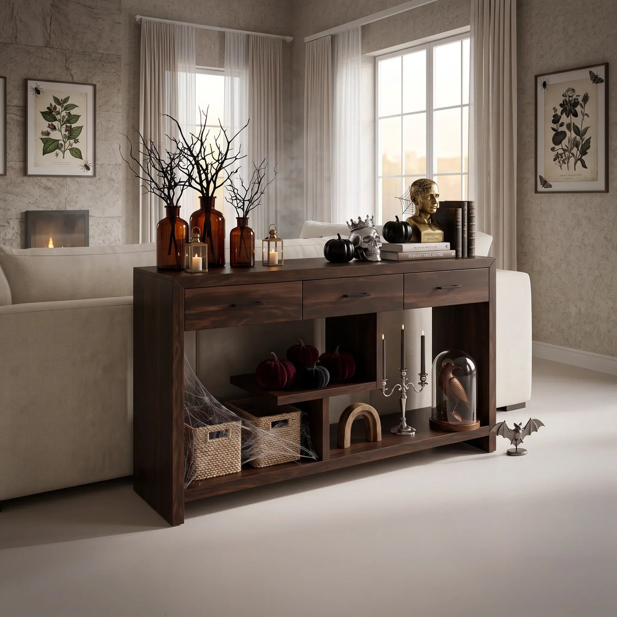 Skull Bathroom Console Table