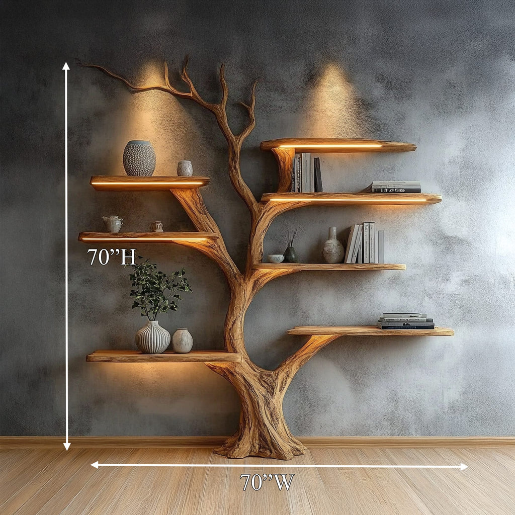 Sculptural Mounted Tree Bookshelf