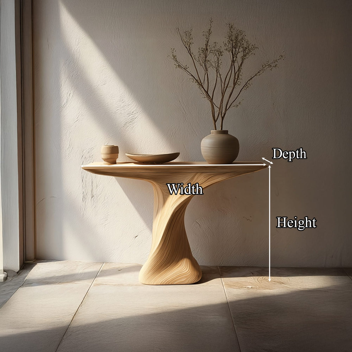 Mid Century Solid Hallway Console Table