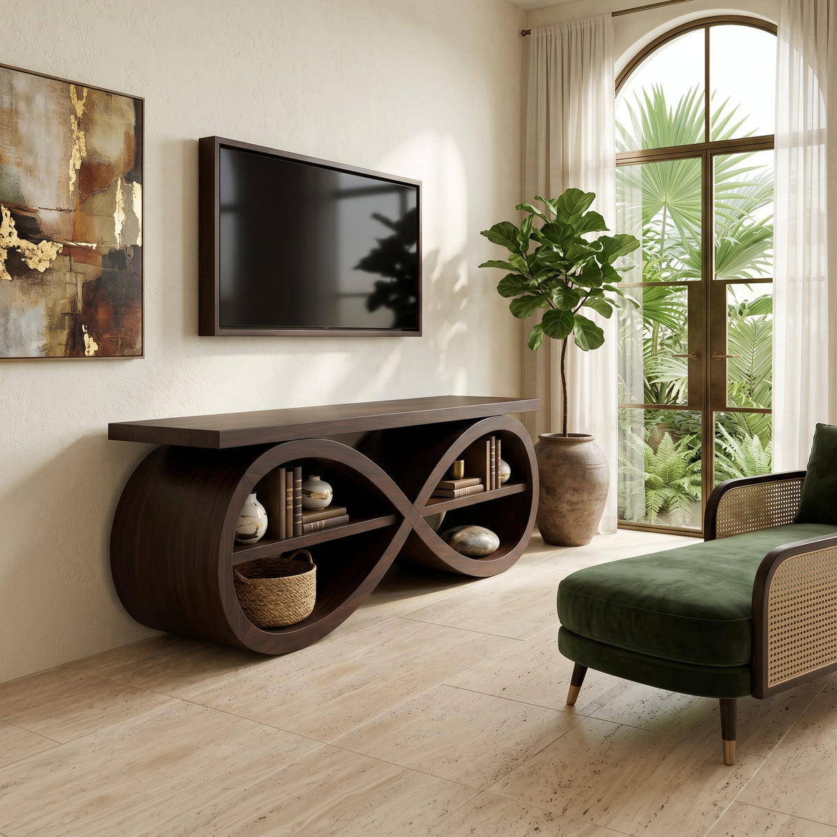 Designer Media Unit Contemporary Home Décor, solid wood, built to order