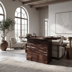 Contemporary Carved Entry Table, solid wood, built to order