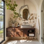 Farmhouse Bathroom Furniture with Floating Vanity, solid wood, built to order