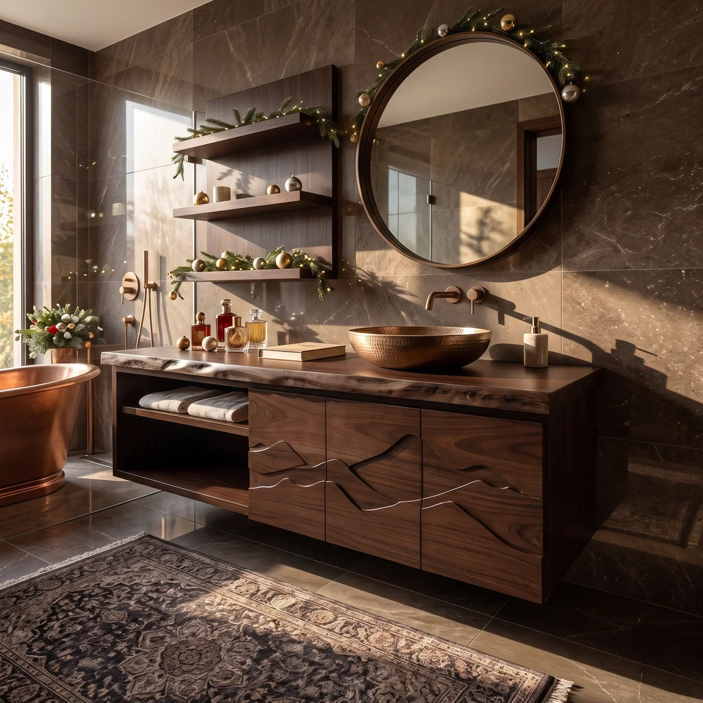Contemporary Storage Bathroom Vanity Master Ensuite, solid wood, built to order