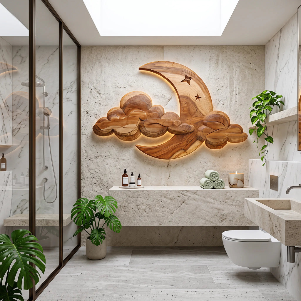 Japandi Carved Wood Wall Art, solid wood, built to order