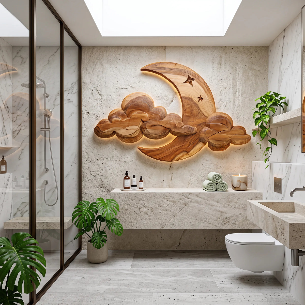 Japandi Carved Wood Wall Art, solid wood, built to order