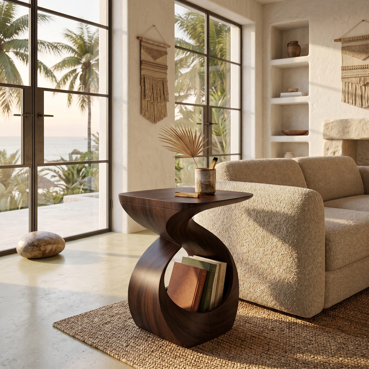 Curved Contemporary Side Table