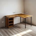 L-shaped Solid Desk