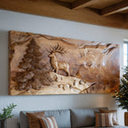 Carved Deer Wall Art