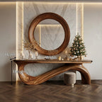 Sculptural Deco Console Table