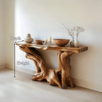Mid Century Handcrafted Console Table Living Room, solid wood, built to order