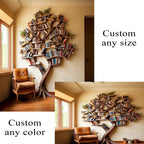Tree Branch Bookshelf Decor Solid Carving, solid wood, built to order