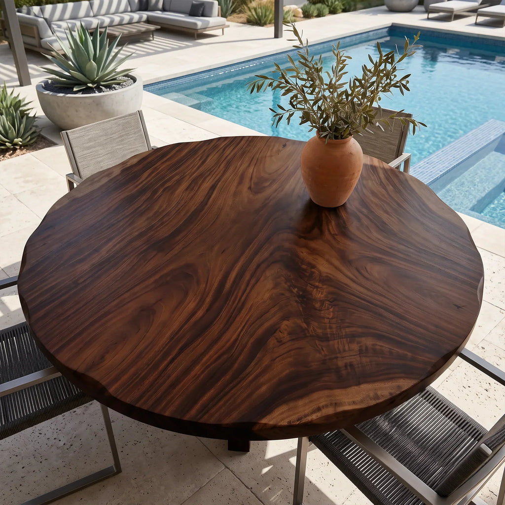 Contemporary Round Dining Table Top Dining Room, solid wood, built to order