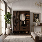 Contemporary Sculptural Form Armoire, solid wood, built to order