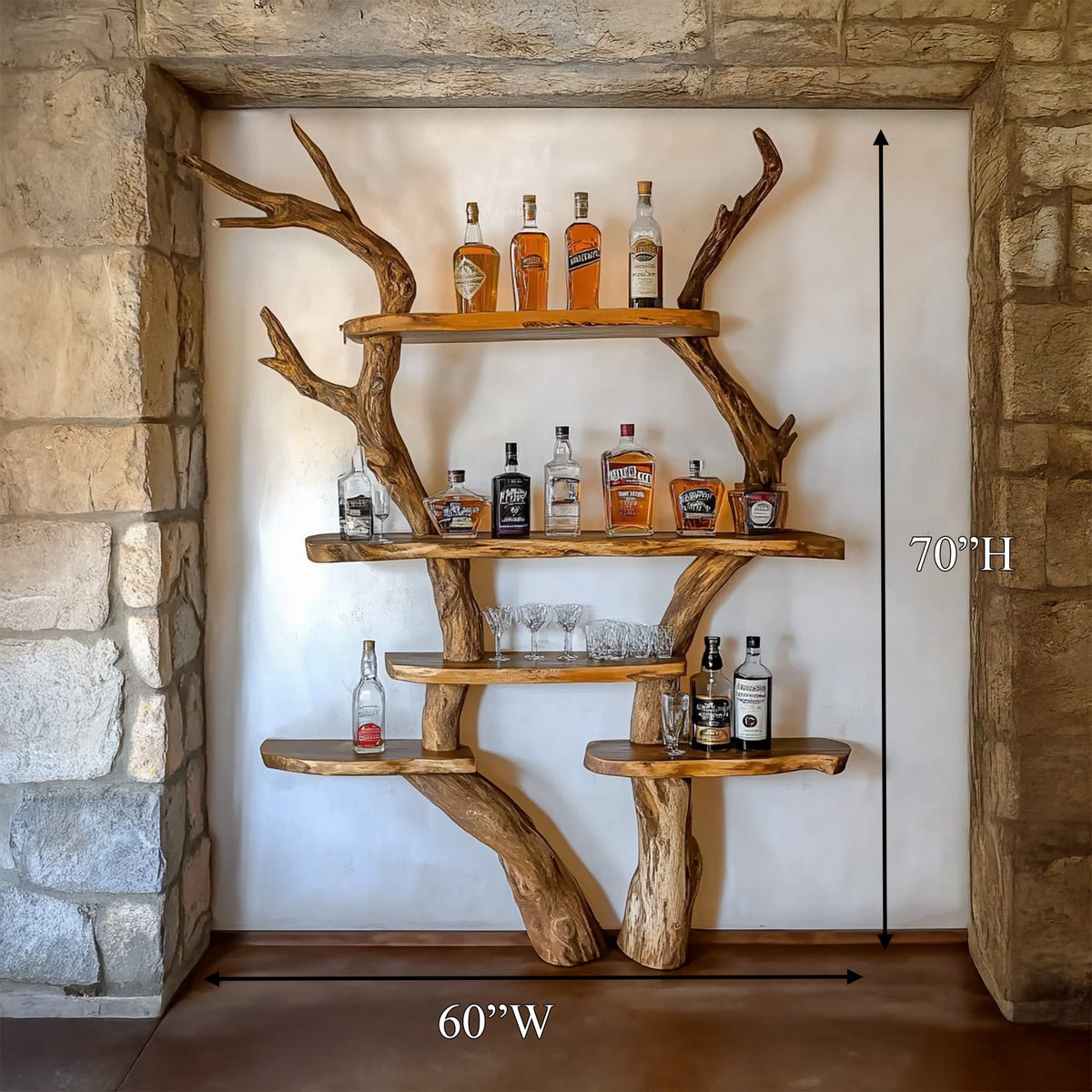 Bar Tree Wall Shelf