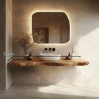 Bathroom Vanity Wall Floating Console Live Edge Shelf, solid wood, built to order