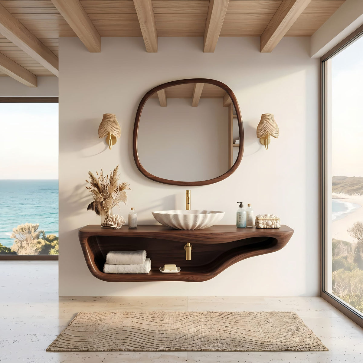 Handcrafted Live Edge Vanity, solid wood, built to order