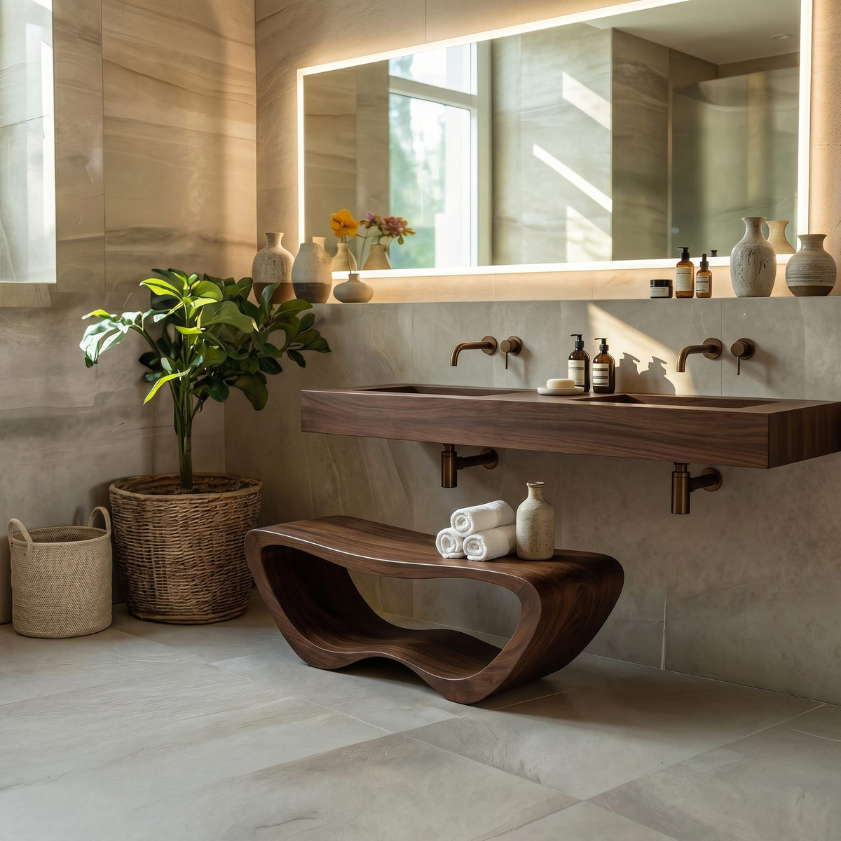 Minimal Water-resistant Shower Bench