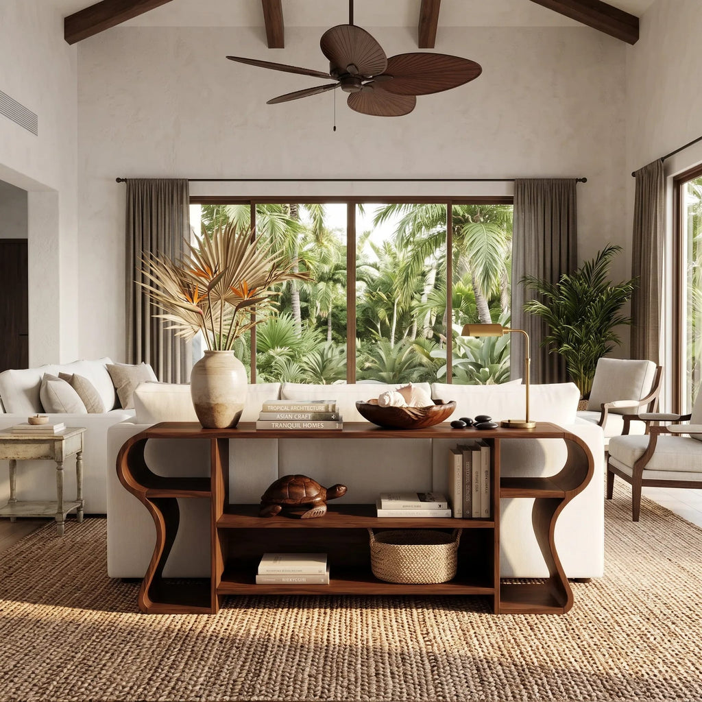 Contemporary Display Console Table, solid wood, built to order
