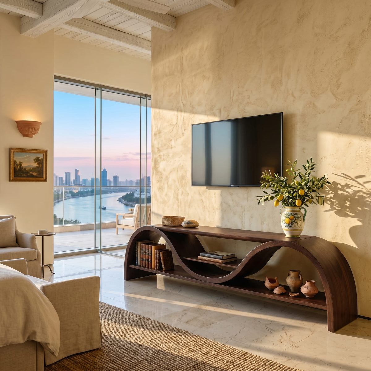 Contemporary Organic Media TV Cabinet
